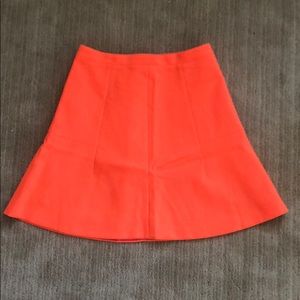 Neon orange Jcrew pleated skirt